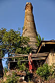 Inle Lake Myanmar. Indein, a cluster of ancient stupas  ruined and overgrown with bushes, just behind the village.